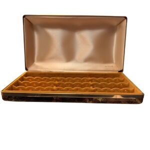Vintage Mele Jewelry Box Faux Tortoiseshell‎ Finish Velvet Interior MCM Regency